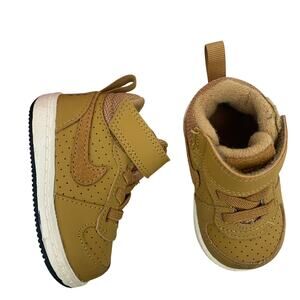 Nike Court Borough Wheat Mid Toddler Shoes Size 3C 870027-701 (Mismatch Box)